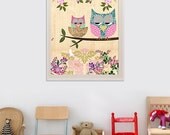 NEW A3: All things grow with love - Collage Poster print on light wooden background