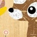 Cute forest friends -  Deery and Butterfly  collage poster  print