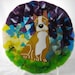 14" fused glass whimsical Boxer Bowl