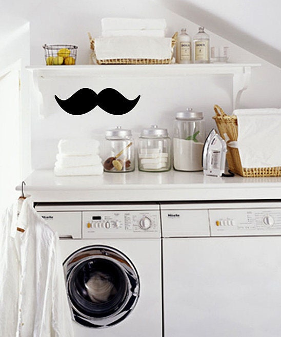 Mustachio Vinyl Wall Sticker - Bathroom Mirror Decor - Mustache Laundry Room - Bedroom Decal