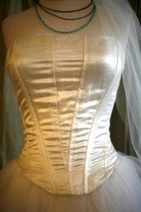 silk corset with boning