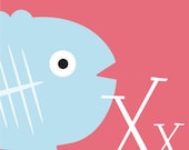 X is for X-Ray Fish Animal Alphabet Print