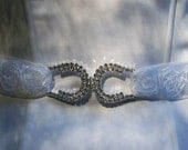 Sheer Organza Rose Bridal  Belt  with Rhinestone Buckle