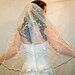 Custom Couture Elegant Swarovski Beaded and Embroidered Bridal Veil White or Ivory