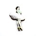 Pink and Green Ballerina Brooch, Wood Accessory, Dancer Illustration, Ballerina Badge