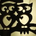 Owl Cake Topper, BLACK "Owl Love You Forever" Wedding Keepsake Topper, Anniversary, Owl Art