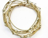 Beaded Leather Wrap Bracelet Antique Gold and Silver "Cameron" Sundance Jewelry