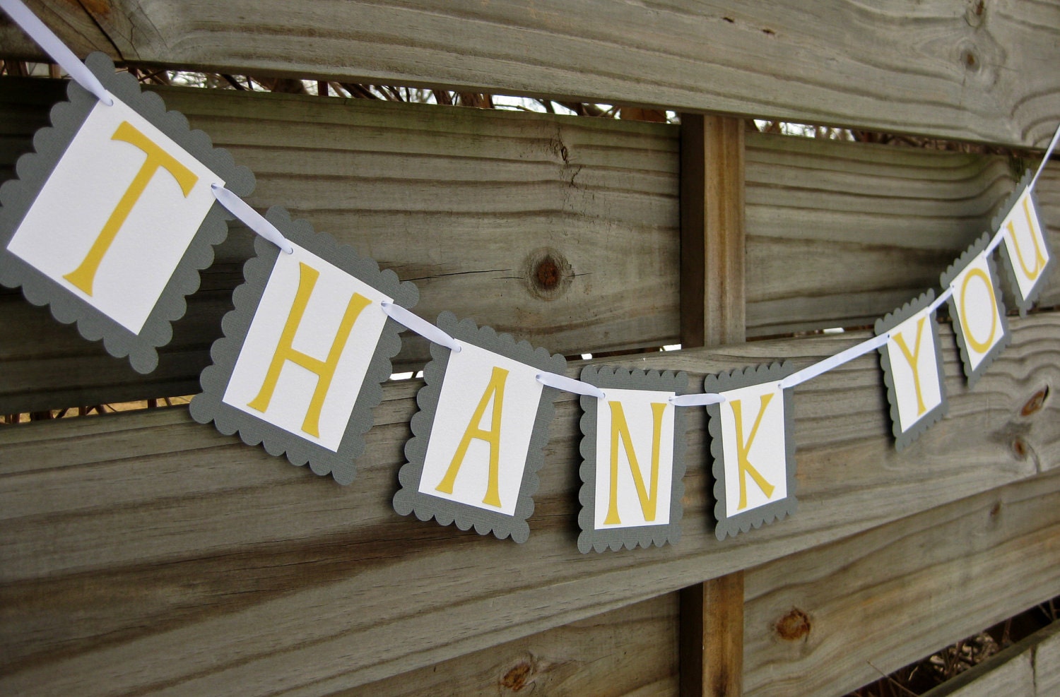Thank You Banner in Grey and Yellow