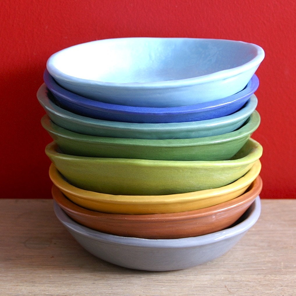 Azul Biscuit Bowl - medium handmade bowl - Wobbly Plates Series