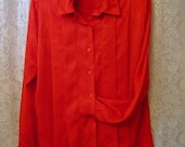 vintage 80s blouse cherry berry paisley size 8 secretary career retro