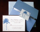 Nautical Cruise gate fold wedding invitation set - Blue Destination Beach Wedding