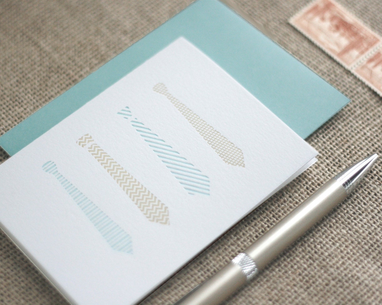 Letterpress 'Tie' Father's Day Card