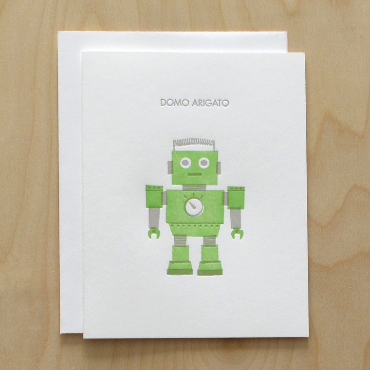 Domo Arigato Letterpress Card