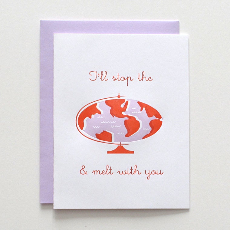 Letterpress Valentine Card // Melt with You