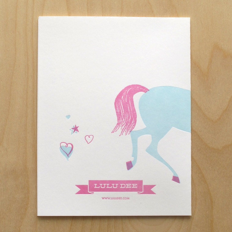 Unicorn Letterpress Card