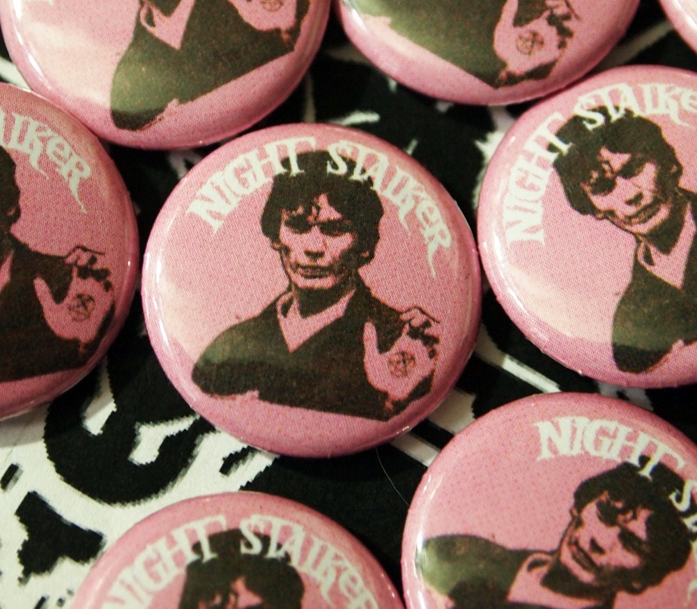 Night Stalker// Richard Ramirez Serial Killer Pin Button Badge, Satanic and Metal