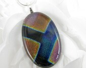 Earth Toned Dichroic Glass Pendant Fused Glass Jewelry