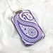 Purple and White Paisley Dichroic Glass Pendant