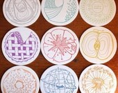 Letterpress Coasters Set of 9 with Bag