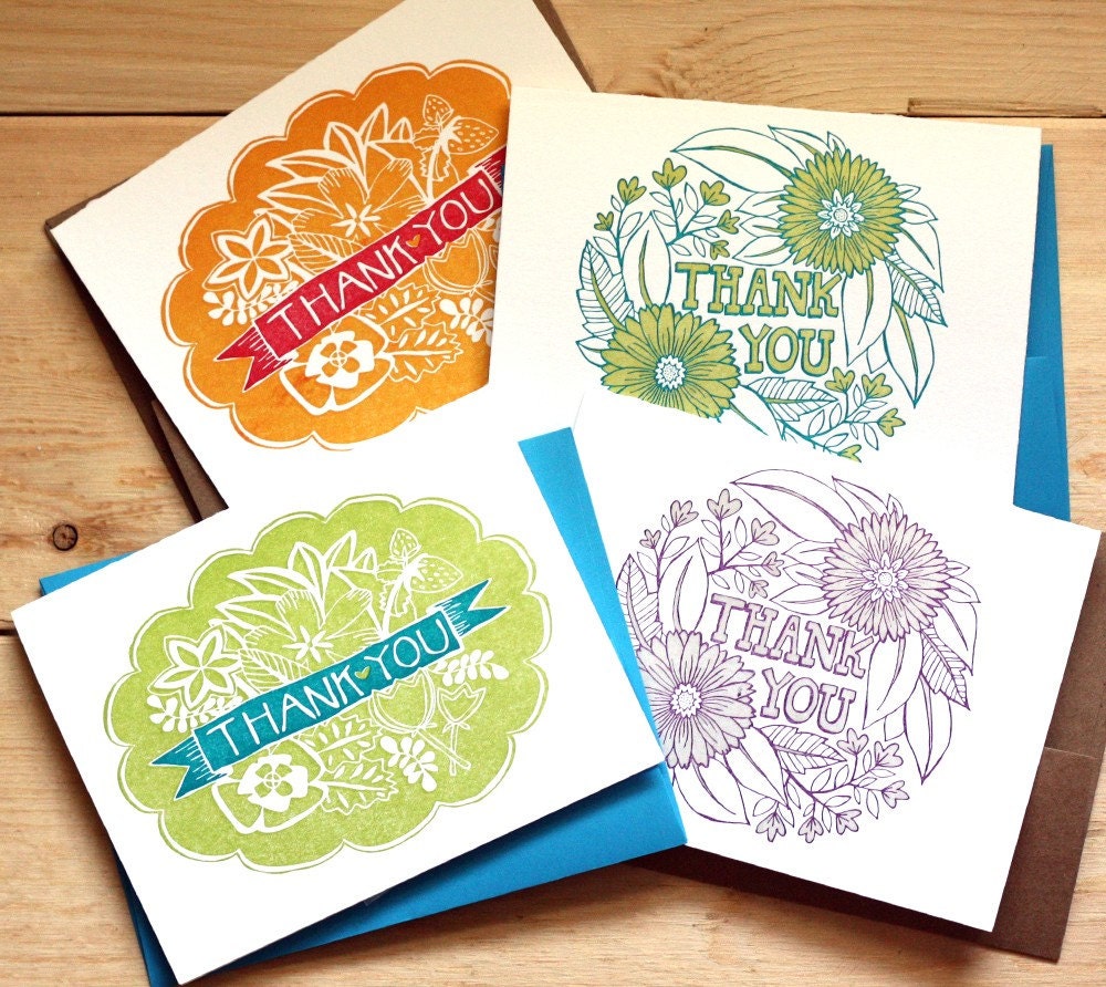 Letterpress Thank You Cards