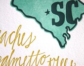 South Carolina Letterpress Print Limited Edition