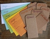 Letterpress Recipe Cards--Cards and Dividers Only