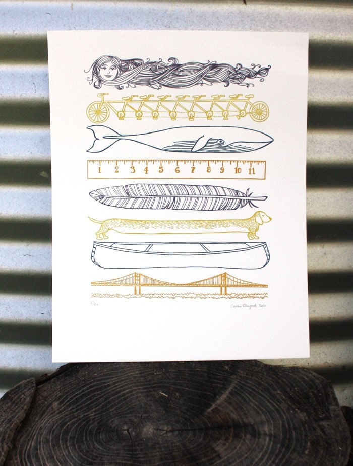 Things That Are Long LETTERPRESS POSTER 11x14