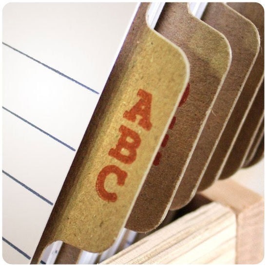 Letterpress Address Card File with Box