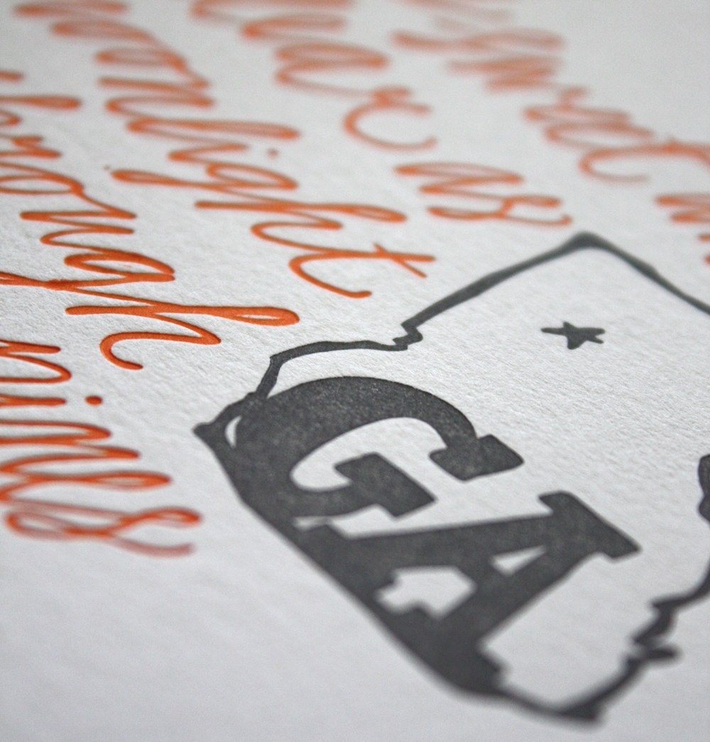 Georgia Letterpress Art Print