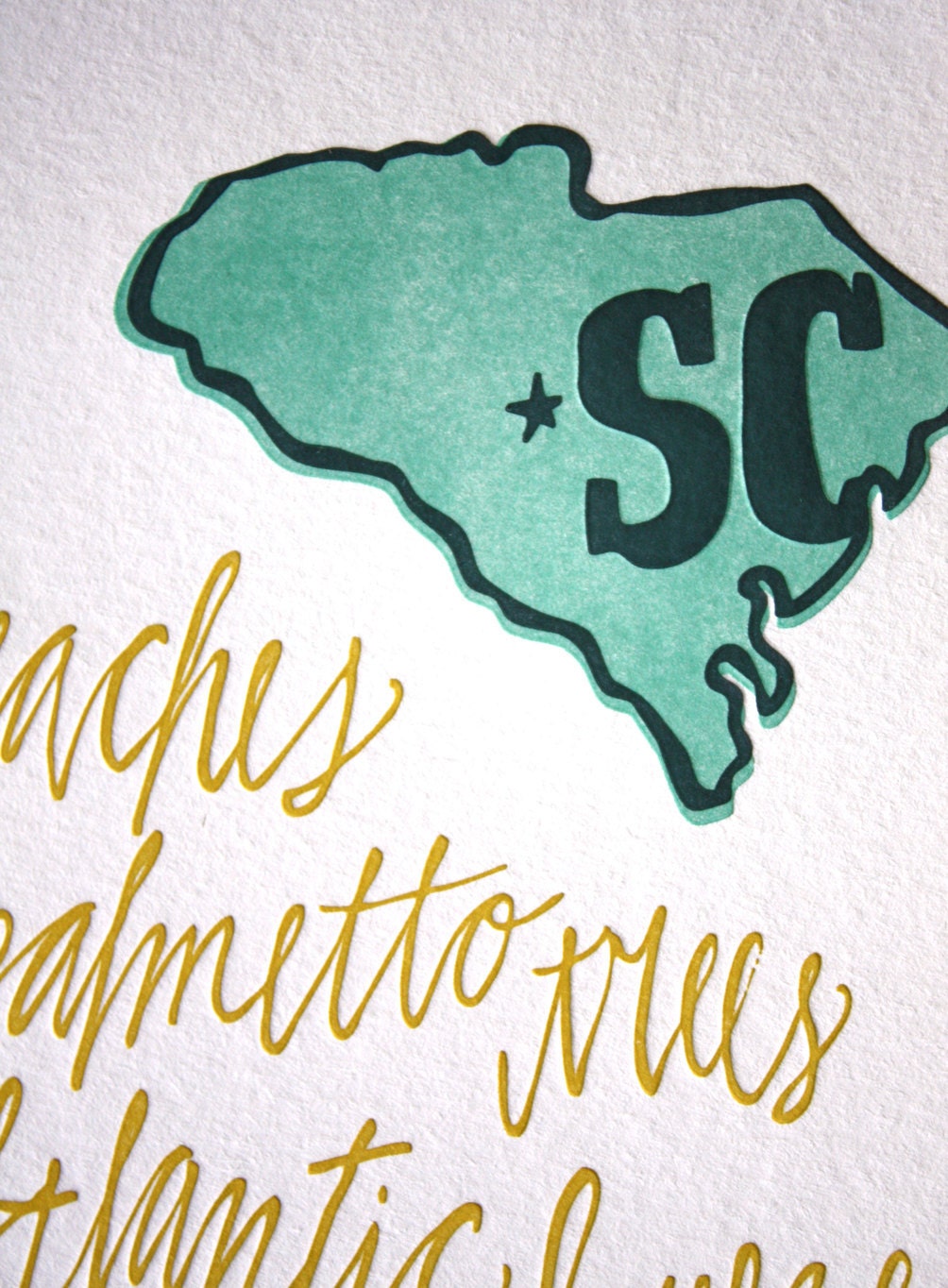 South Carolina Letterpress Print Limited Edition