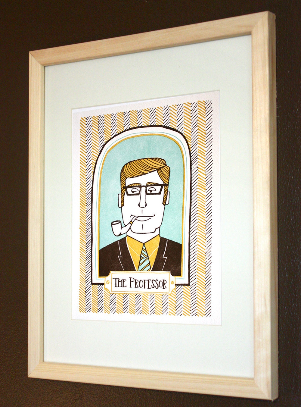 Beehive Betty the Librarian Letterpress Print