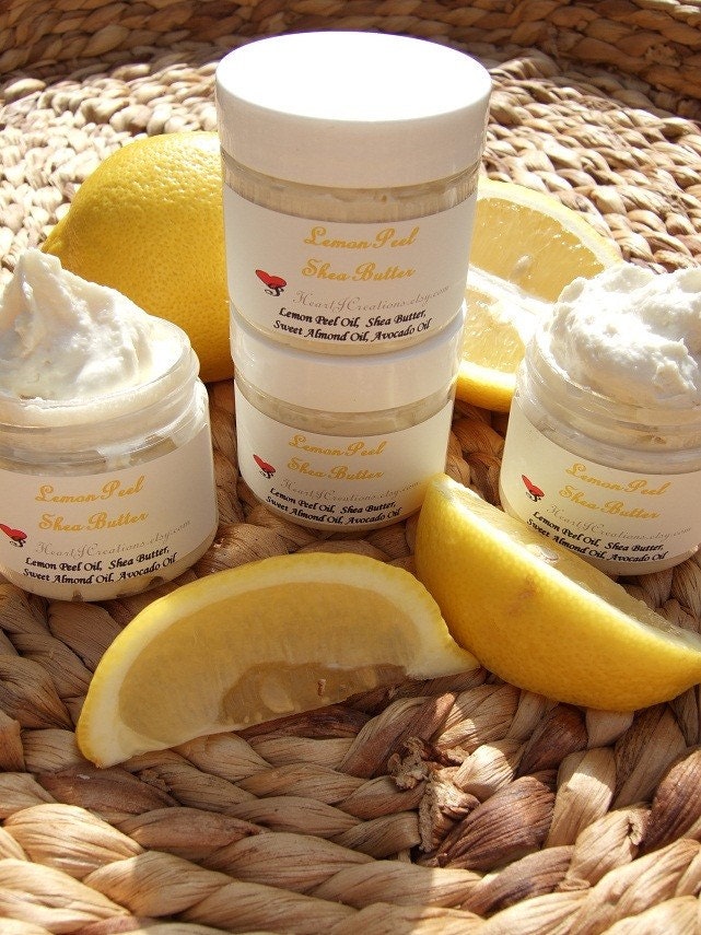 LEMON PEEL Oil SHEA Butter with Sweet Almond Oil and Avocado Oils Natural Scar Tissue Treatment