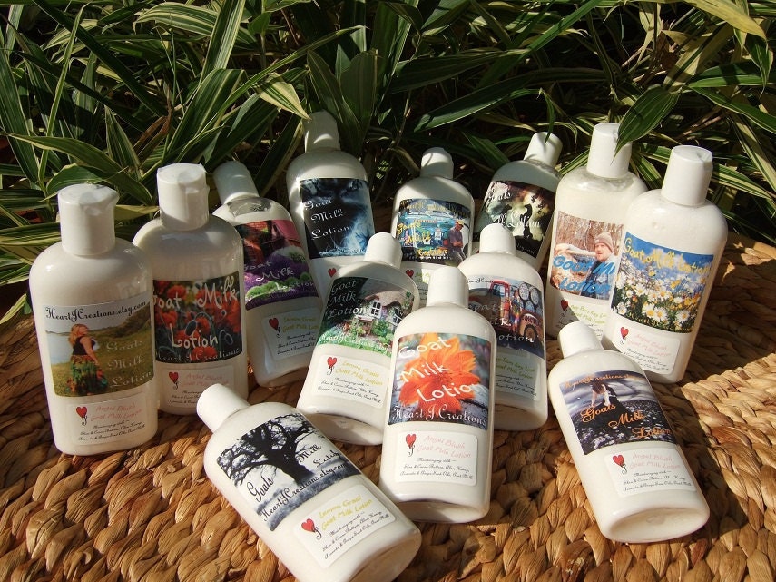 GOAT MILK LOTION  with Honey Shea Butter  and Oils from Avocado Grapeseed Jojoba U Choose Scent