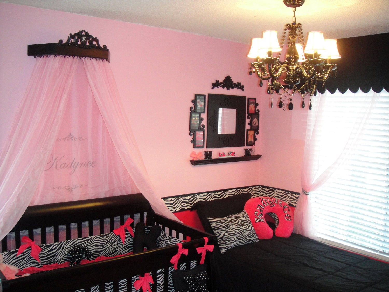 Bed canopy painted any color like  pink zebra match 120 dollars princess/prince style