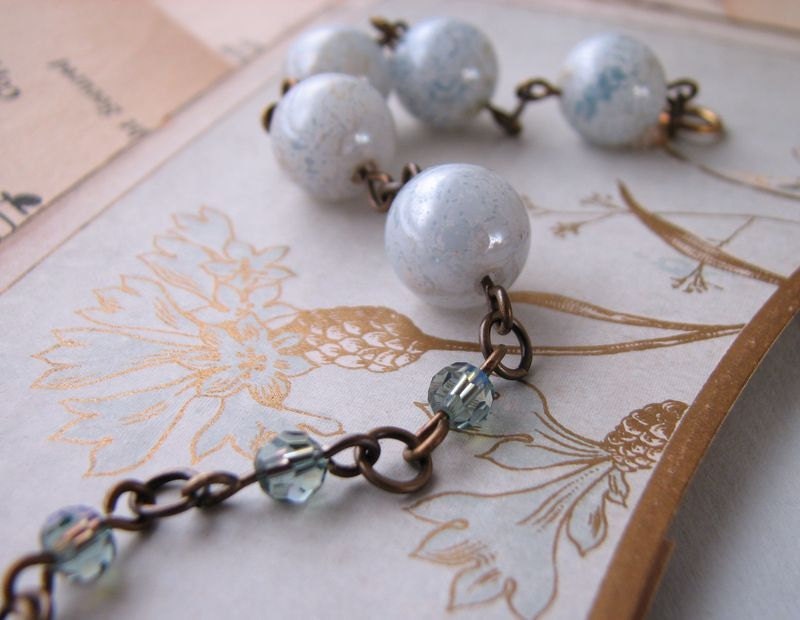 QUARRY blue bracelet  vintage Swarovski Robin's Egg beads and crystals