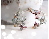 XANADU  ice flower gemstone Nature Inspired aquamarine silver wire wrap necklace