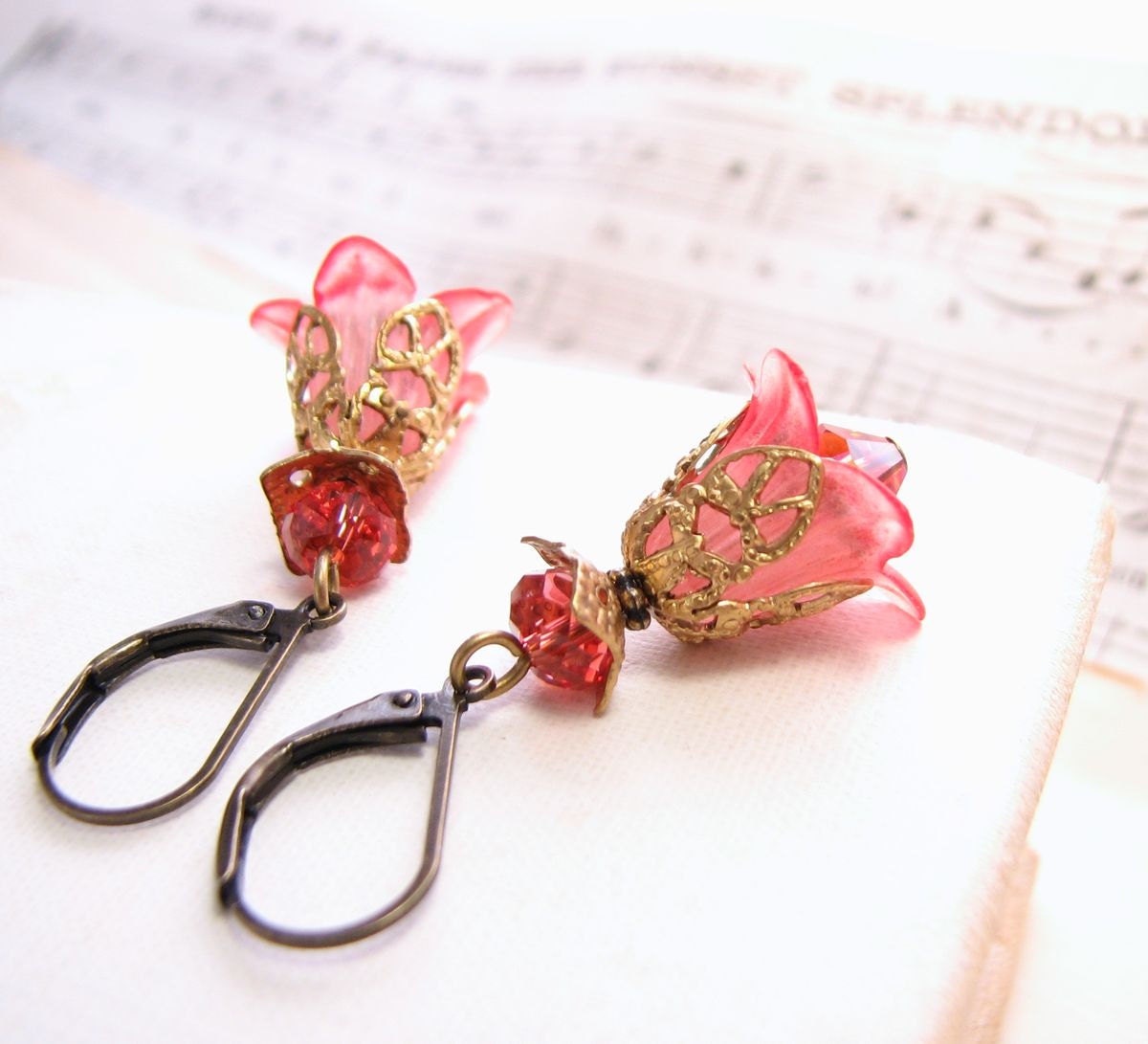 Bridesmaids Jewelry Blush Pink filigree shabby flower earrings
