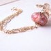 Coral Reef lampwork crystal gold filled chain bracelet