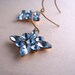 Powder Blue Sapphire star snowflake vintage rhinestone earrings pastel