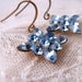 Powder Blue Sapphire star snowflake vintage rhinestone earrings pastel
