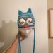 Blinking striped crochet owls with two toned ear and braids tips All sizes