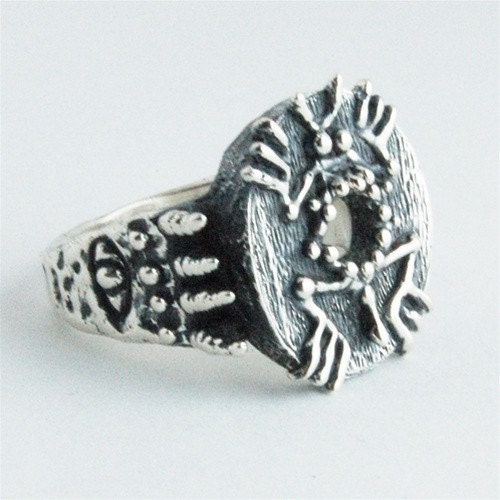 Silver Horned Lizard Custom Ring