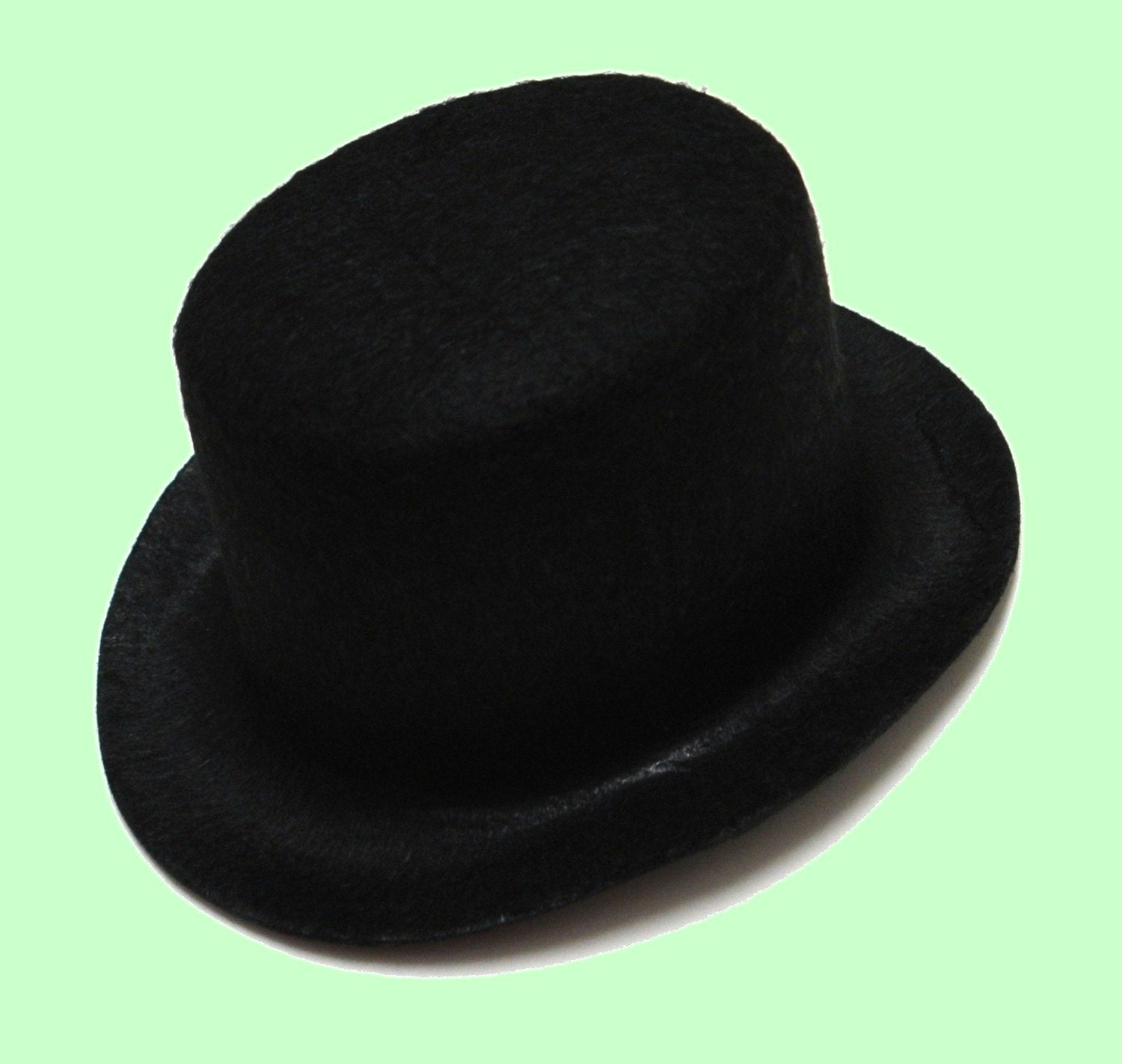 Mini Top Hats - 5 1/2 Inch Black Miniature Felt  Bases for Hair Accessories or Dolls
