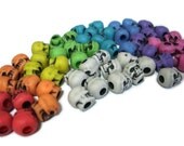 Skull Beads - 50 Rainbow Skull Shaped Pony Beads - CUSTOM ASSORTMENT - You choose colors