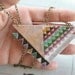 Hand painted geometric necklace. Colors. Triangles