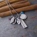 Eclectic Family...fine silver hand stamped personalized gem stone necklace
