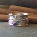 hand stamped Birthstone sterling silver spinner ring mothers ring