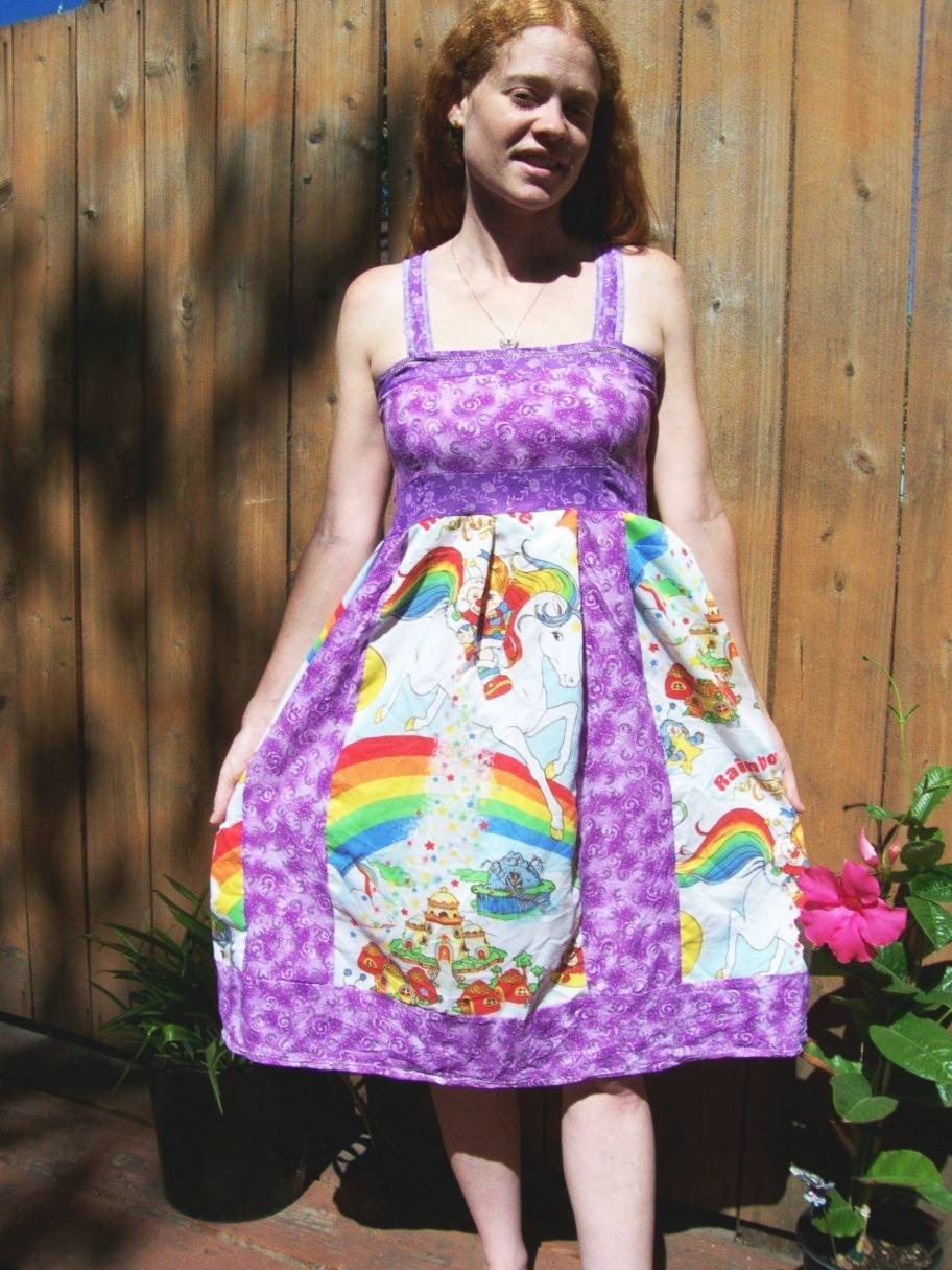 Vintage Shy Violet Rainbow Brite Patchwork Dress
