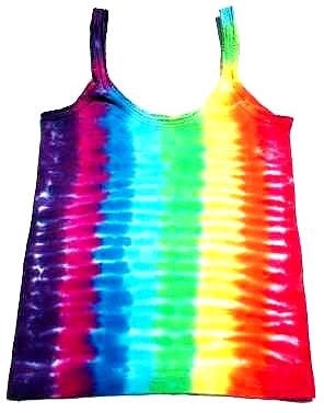 Women's Tie Dye Cotton Rainbow Ribbed Summer Boutique Tank Top