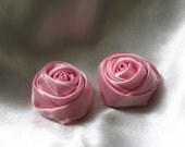 2 light pink satin roses --3